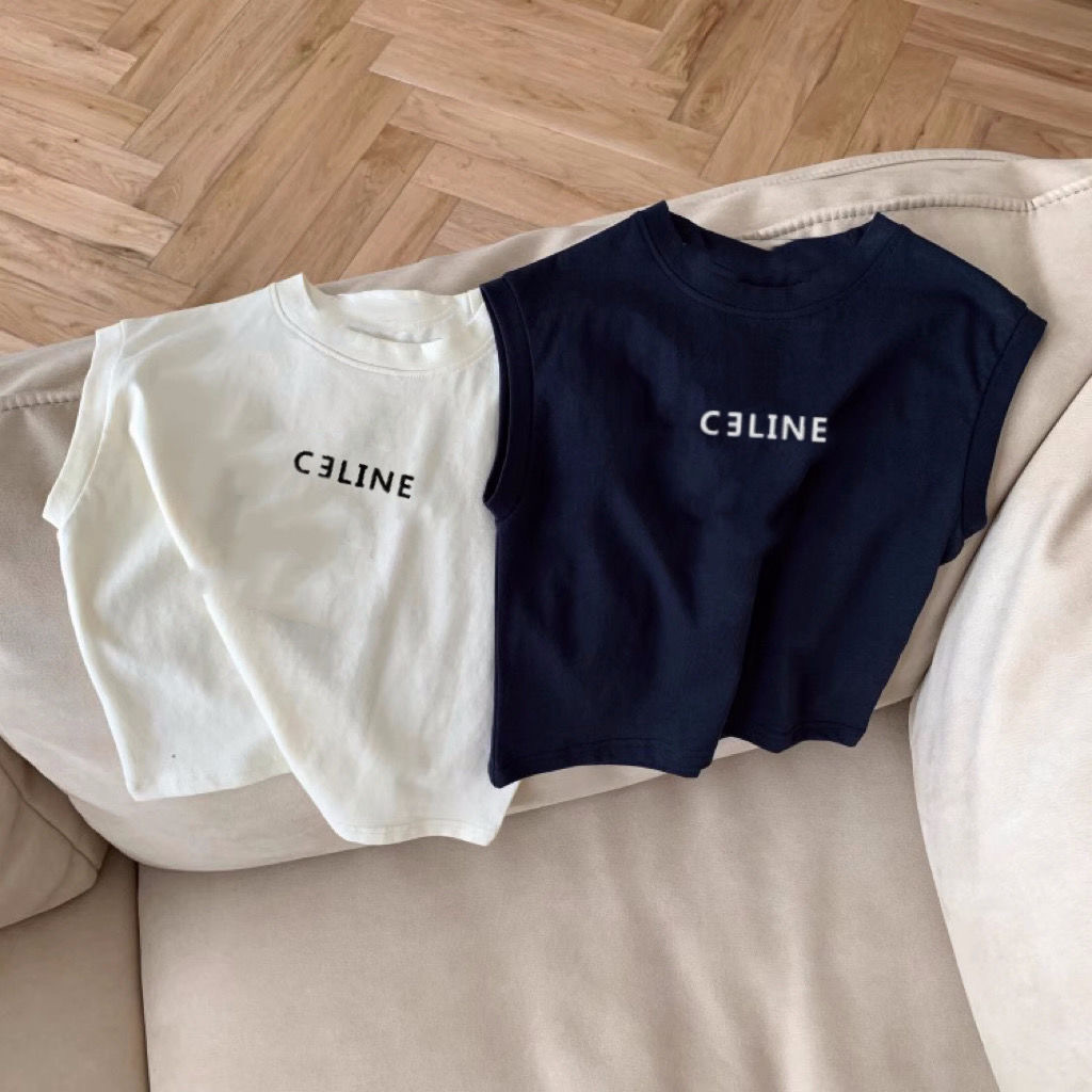 100% cotton children's vest boys' summer thin children's clothing printed letter sleeveless T-shirt baby vest top