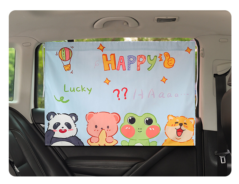 Suction Cup sunshade car curtain cartoon children sun protection thermal insulation rear row side window car baby shading baffle