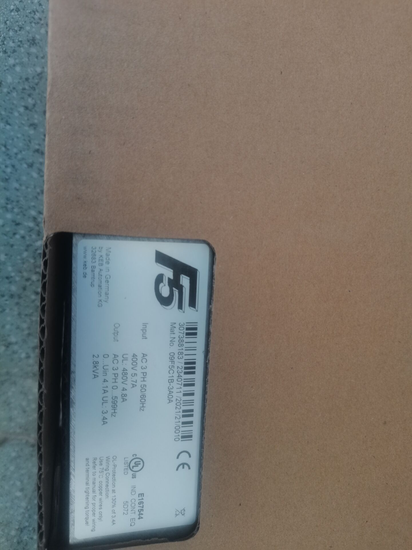 15.F5.A1E-YROA科比KEB变频器，伺服驱动器输入输出