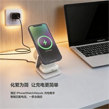 Cross-Border Three-In-One Wireless Charger Suitable for Apple 7Promax Mobile Phones and Magnetic AirPods Headphones Appleq Cross-Border Three-In-One Wireless Charger Suitable for Apple 7Promax Mobile Phones and Magnetic AirPods Headphones Appleq