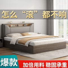 無垢材ベッド 1.5m 家庭用寝室 1.8x 2m ダブルベッド 小さなアパート レンタルルーム 1.2m シングルベッド