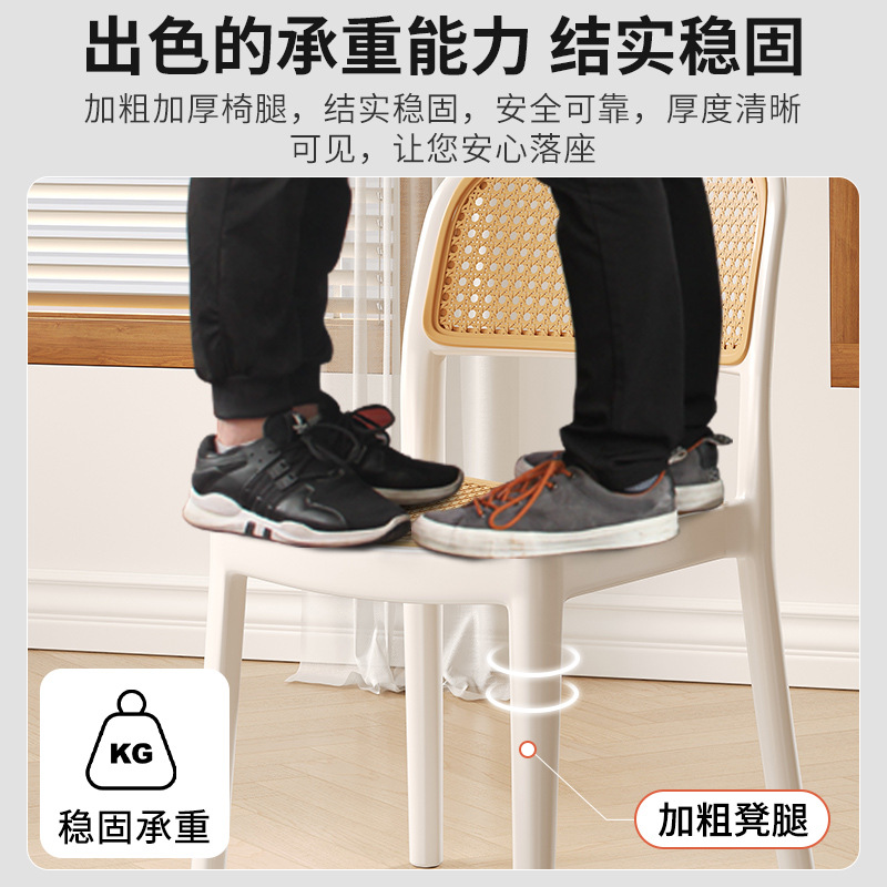 Silla de comedor de ratán de plástico simple respaldo moderno silla de estudio cómoda silla de chandigar de ocio de restaurante en casa