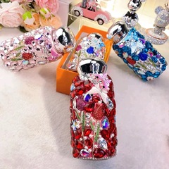 蝶戀花鑲鑽滿鑽保溫杯便攜小巧304不鏽鋼車載直身杯口袋杯創意