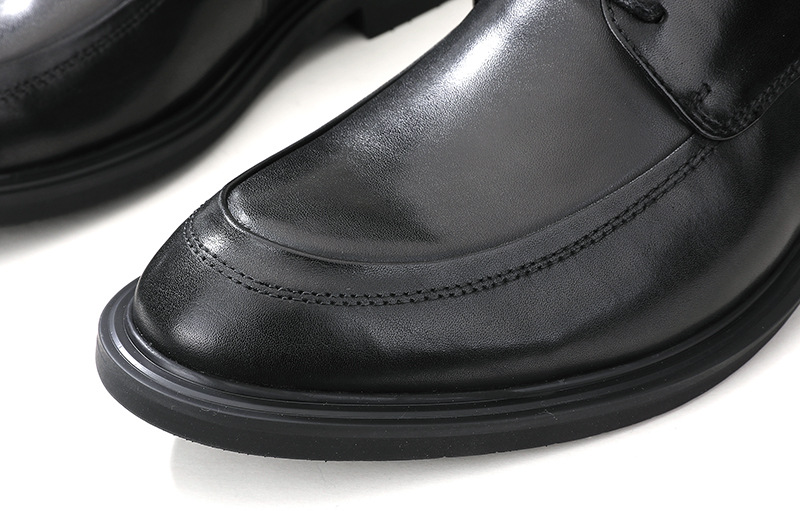 Plus-size business dress shoes men's British style tie top layer of cow leather wedding shoes_voghion.com