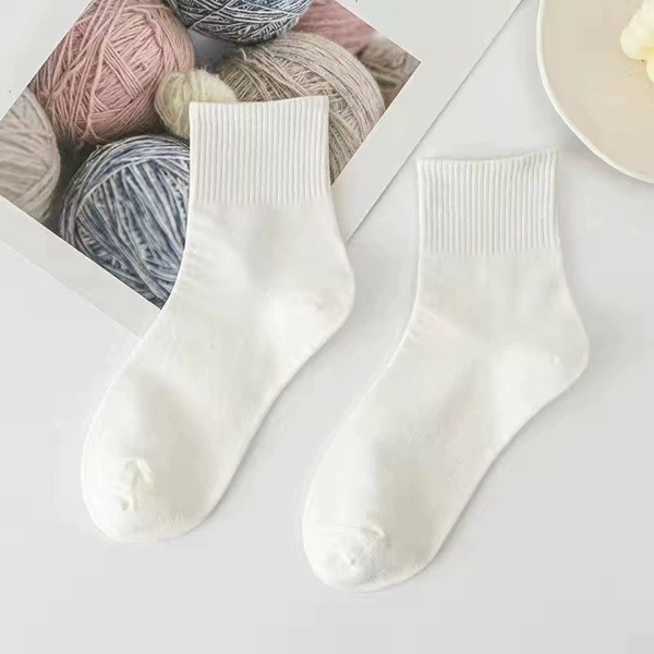 3-62 black and white gray Gaoluo mouth tube socks-white