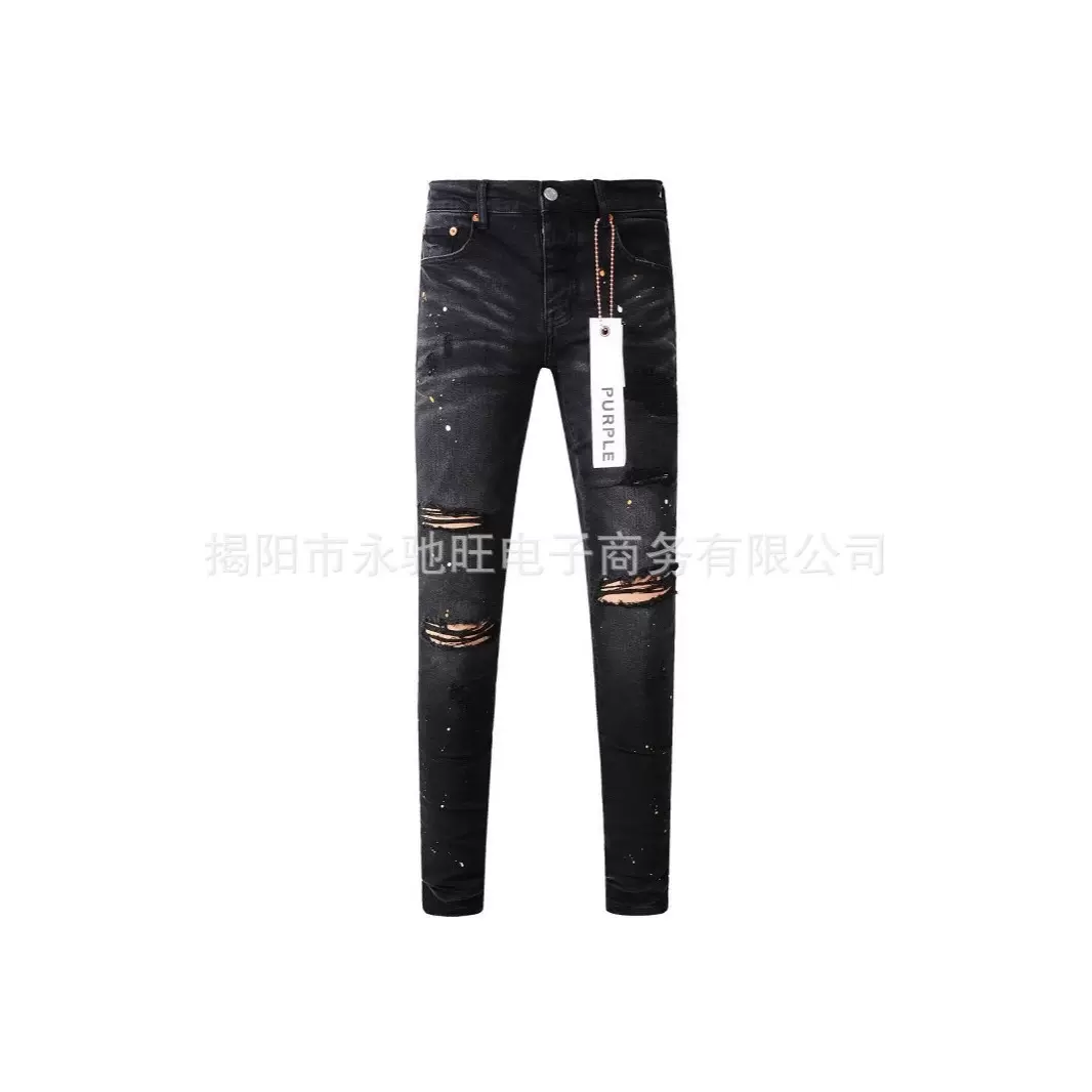 美式外贸时尚新款个性磨白牛仔裤子日系潮流宽松休闲高街长裤中性