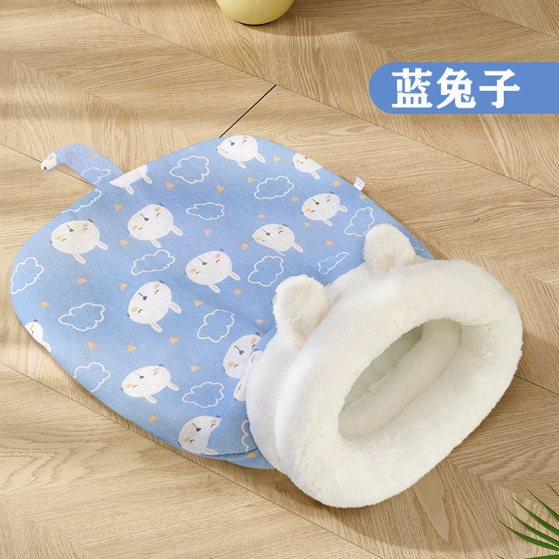 La camada para gatos es cálida en invierno, la perrera semicerrada, los modelos de otoño e invierno de sueño profundo, los gatos pueden perforar el túnel, la cama, el saco de dormir para gatos