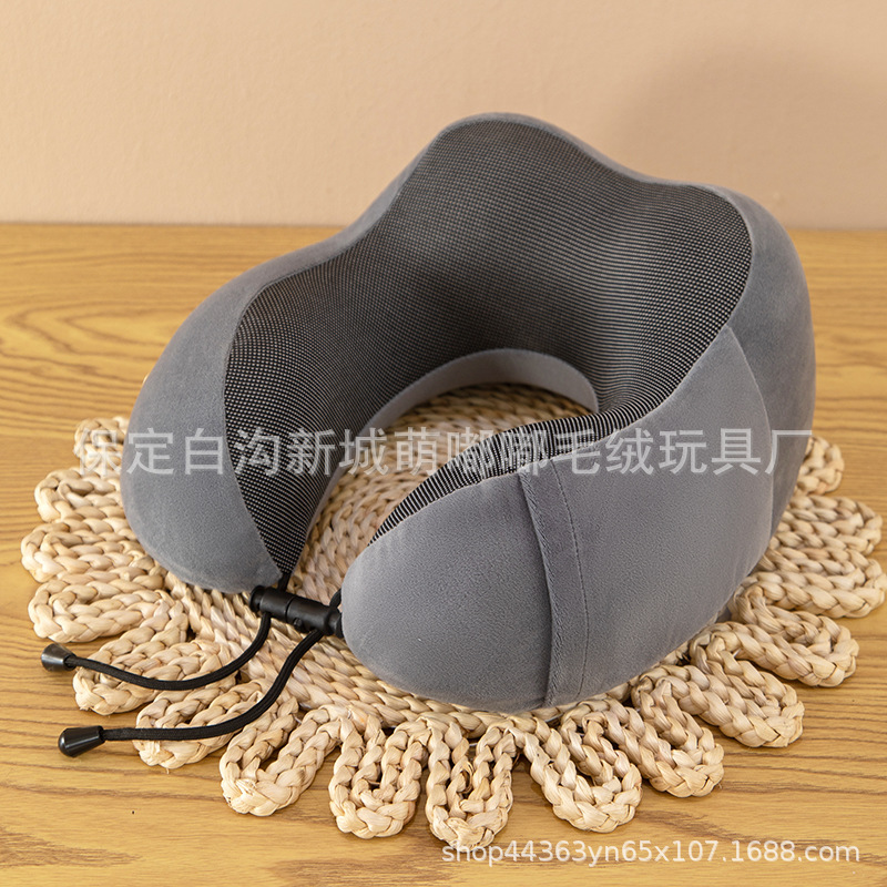 Almohada en forma de U de negocios, almohada para el almuerzo de oficina, viaje de negocios, almohada para el cuello de rebote lento, almohada en forma de U de espuma con memoria de joroba