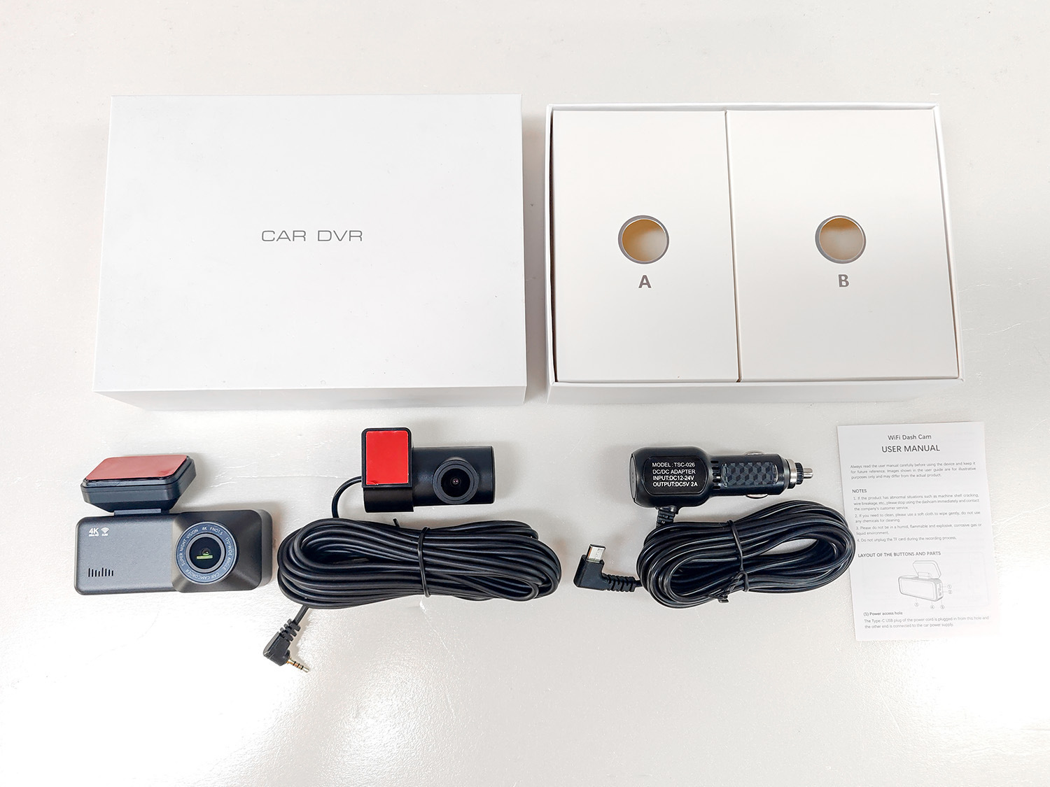 2026 Hot-Selling Temu Cross-Border 4K Front and Rear Dual Recording 170-Degree High-Definition Night Vision Dash Cam with 5g Wifi