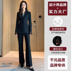 【品牌专供】蕾丝设计西装套装女高级感气场全开西服微喇裤2件套