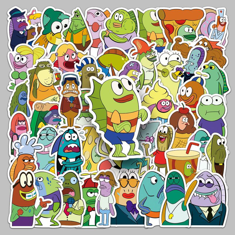 51 pieces of sponge baby bechburg mermaid stickers hand painted cartoon character waterproof decorative water Cup epoxy stickers