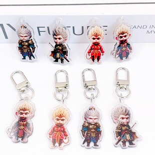 Black Myth Wukong High Color Value Keychain All-match Chinese Style New Chinese Acrylic Flat Explosive Pendant Accessories