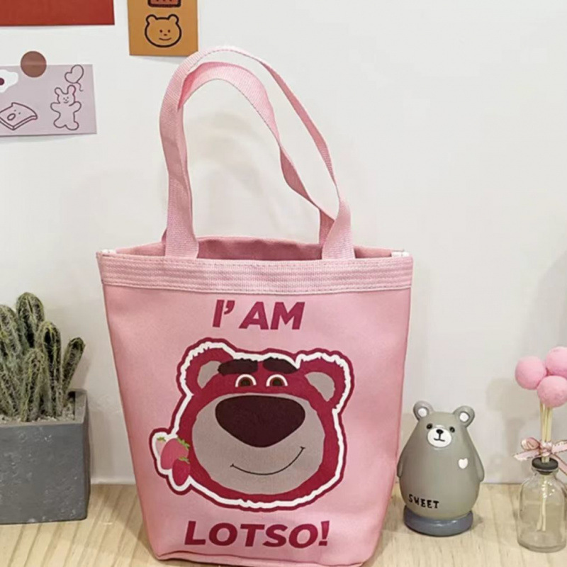 【ストア】かわいいイラストバケツポータブル韓国風ガールハートママランチバッグ仕事用小さなトートバッグ子供用|undefined