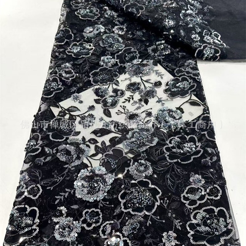 industria pesada láser flor adhesivo tela bordada alta elegante estilo nacional cheongsam vestido camisa vestido tela