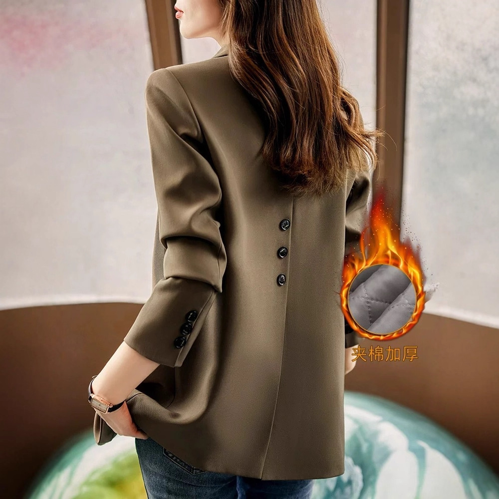 Demi-season quilted fashionable elegant classic suit jacket
