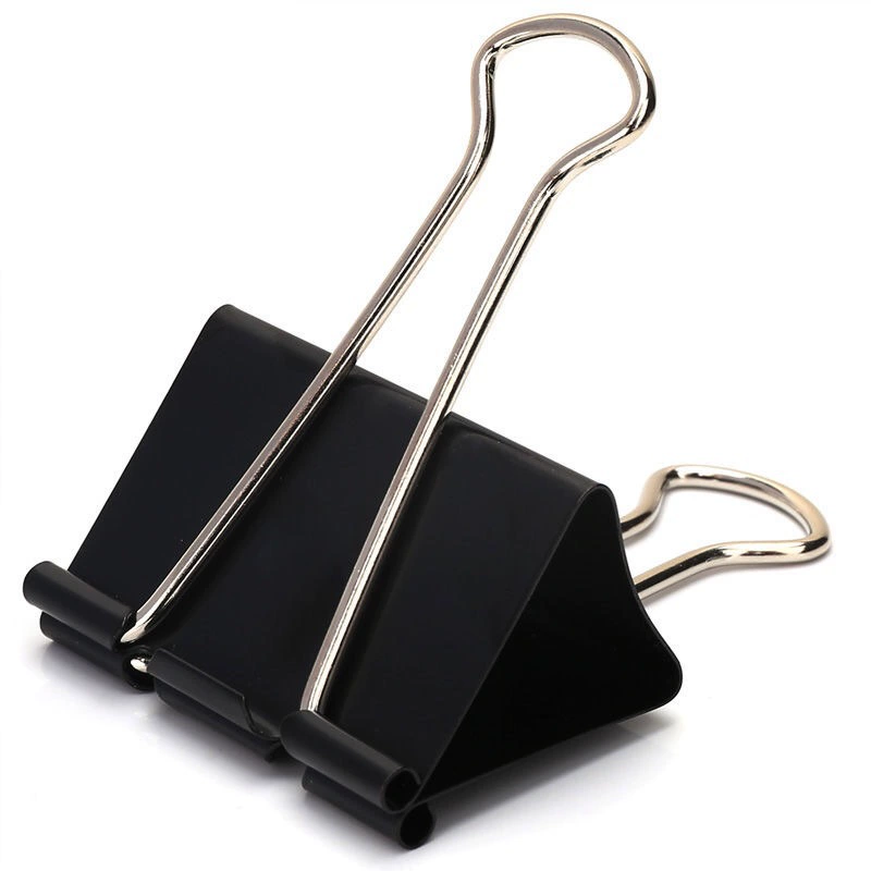 Spot supply specifications uniform black color long -tail folder thirty folder metal binding clip office