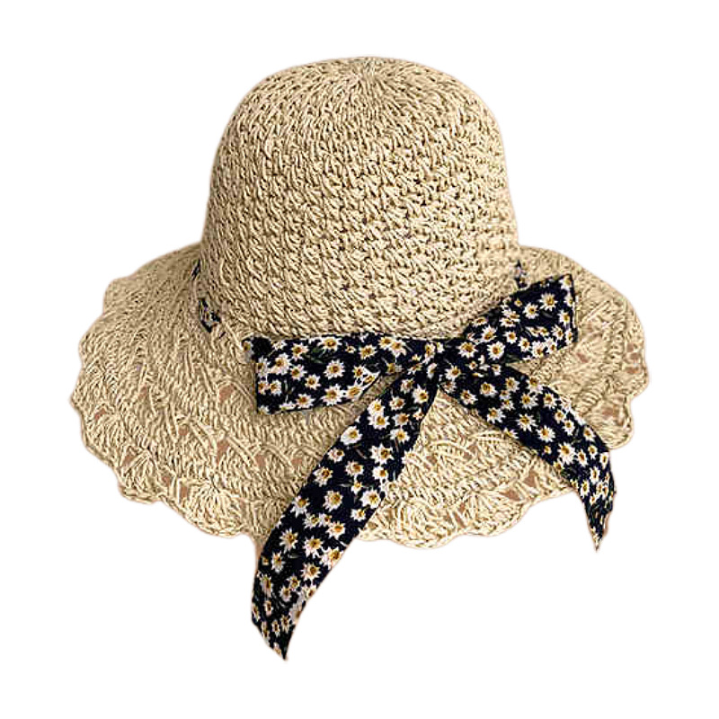 112g Weight Straw Hat Hats Type Casual, Outdoor Occasion Papyrus Material Bow Knot Pattern Spring&Summer Season Women's Gender Hawaiian, Tropical, Sweet Style Curved Eaves, Ruffles Rim Women's Hawaiian Tropical Sweet Bow Knot Curved Eaves Ruffles Straw Hat 40