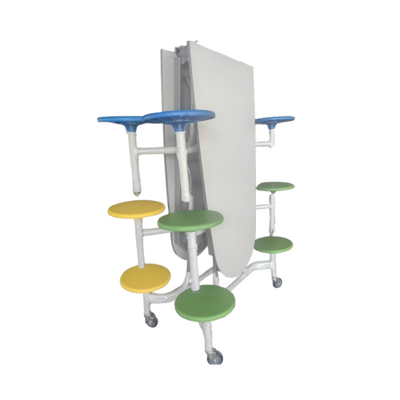School Cafeteria Dining Table 12-Person Table and Chair Set Can Be Folded up for Canteen Restaurant Restaurant Dining Table