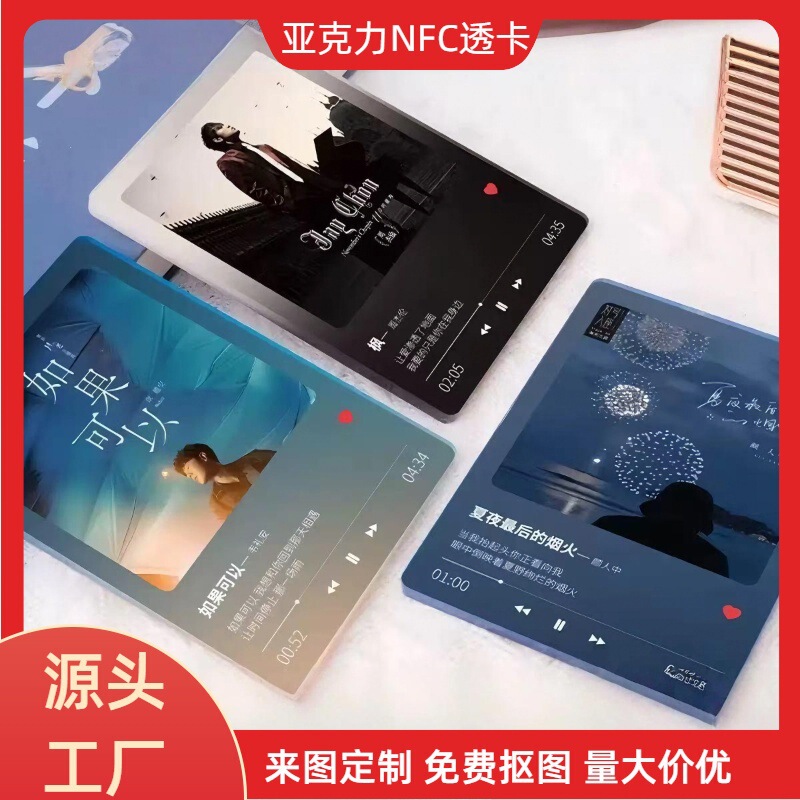 Acrylic Nfc Transparent Card Ins Style Xiaohongshu Transparent Card Anime Cartoon Star Support Peripheral Pendant Customization