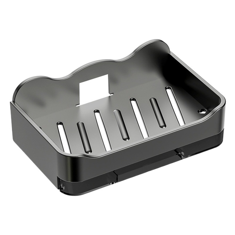 Caja de jabón sin perforaciones Baño de pared montado en la pared Estante de jabón Baño Caja de drenaje de jabón de doble capa