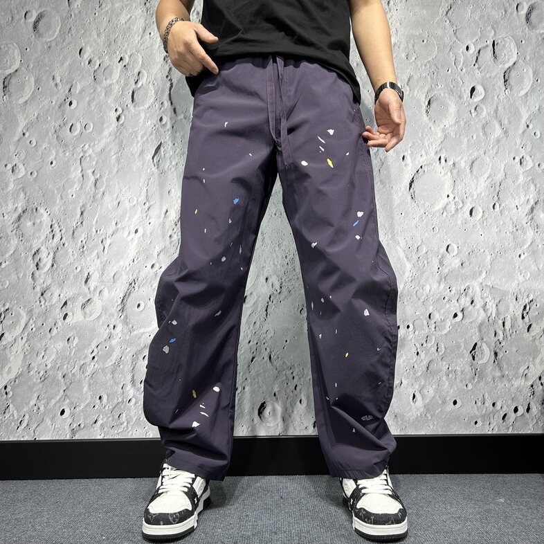 Letní rychleschnoucí pánské kalhoty s dlouhým rukávem, zakřiveným nožem, s postříkáním barvou, rovné a široké nohavice, ležérní pracovní oblečení Beck_voghion.com