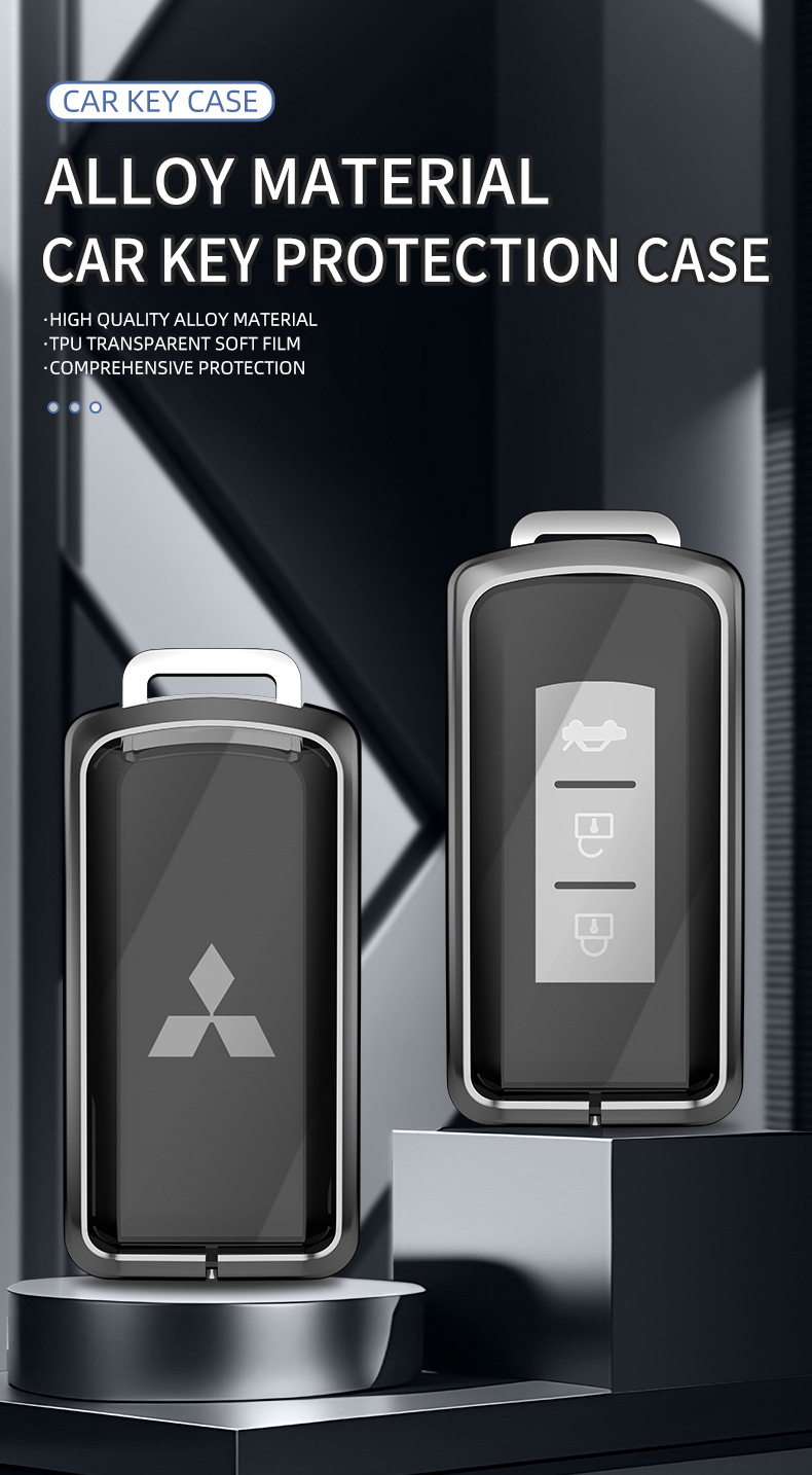 Suitable for Gac Mitsubishi Key Cover, Outlander 2023 Model, Full Coverage Classic Keychain for Eclipse Cross, Lancer Ex