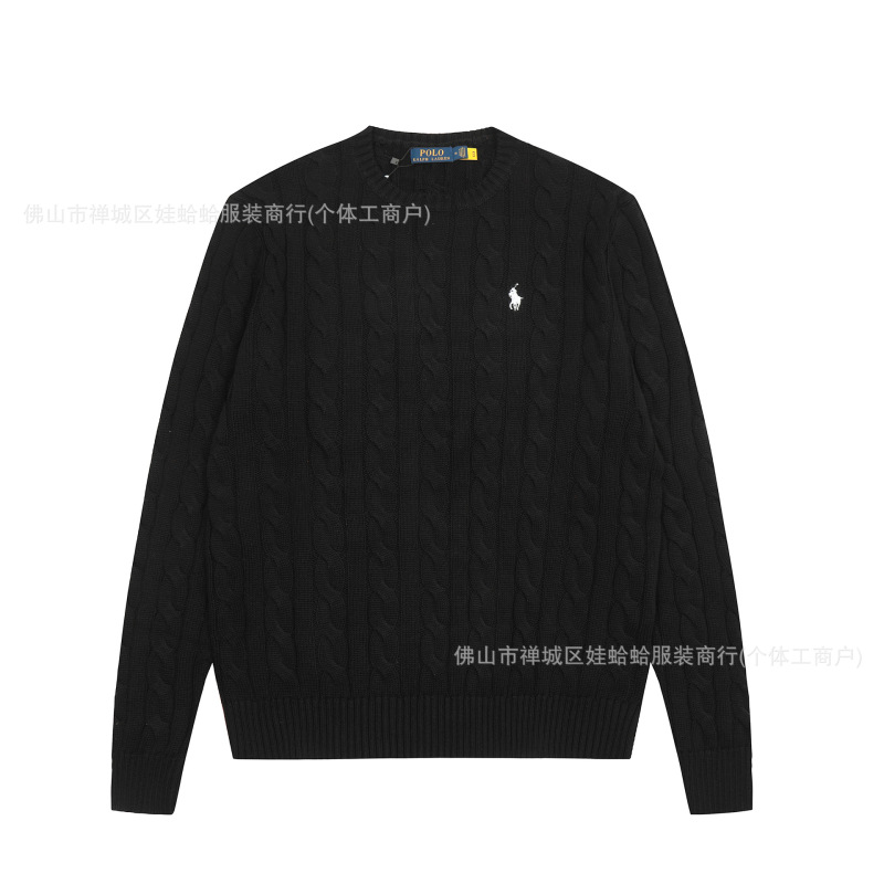 【高品质】可扫码~拉夫RL经典基础百搭男女同款针织套头圆领毛衣|undefined