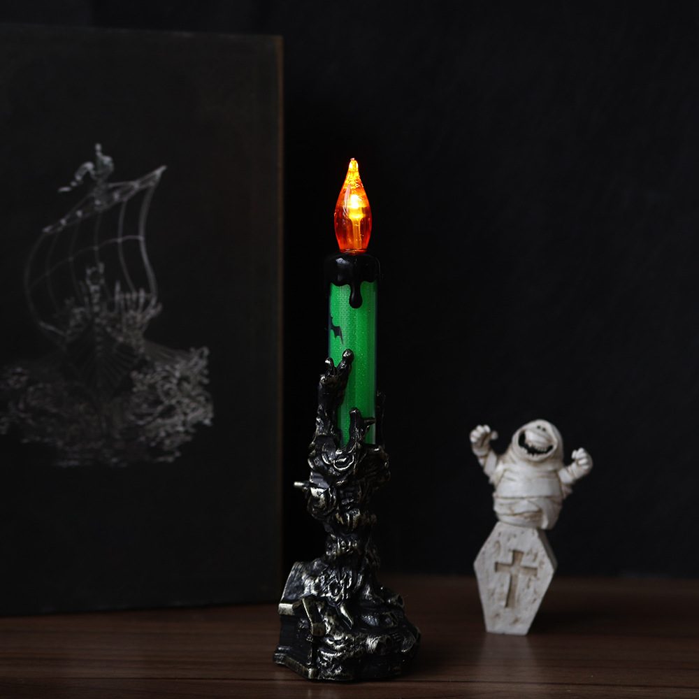 Lámpara de la tumba de Halloween vela de mano baja decoración de la atmósfera props lámpara de noche LED lámpara de calabaza luminosa electrónica