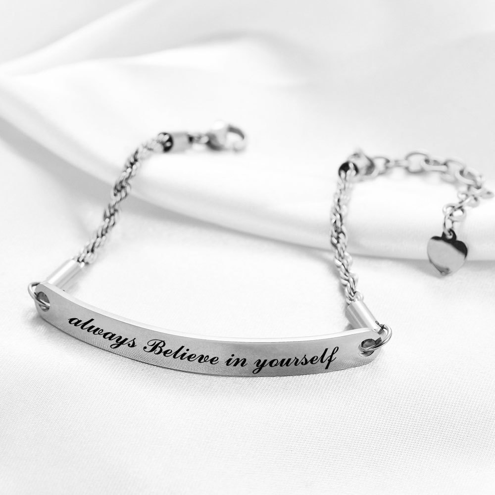 Lady Round Titanium Steel Plating Id Bracelets display picture 3