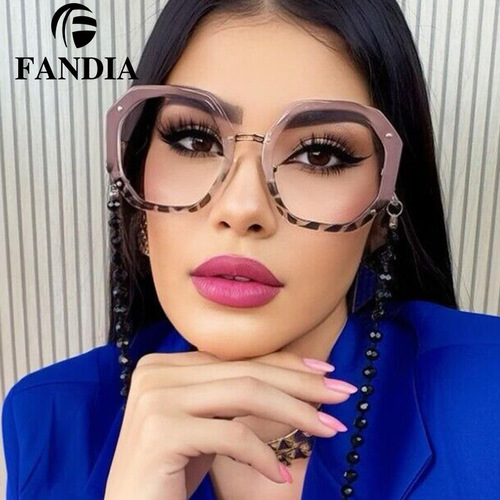 95243 Frame Glasses Fashionable Square Anti-Blue Light Glasses Artistic European and American Style Plain Glasses Cross-border Source Goods