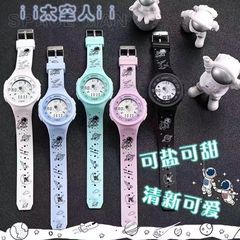 Silkscreen Comic Space Alien Multifunction Glow-in-the-Dark Alarm Clock Fashion Campus Middle and High School Students Sports Glow-in-the-Dark Waterproof Watch