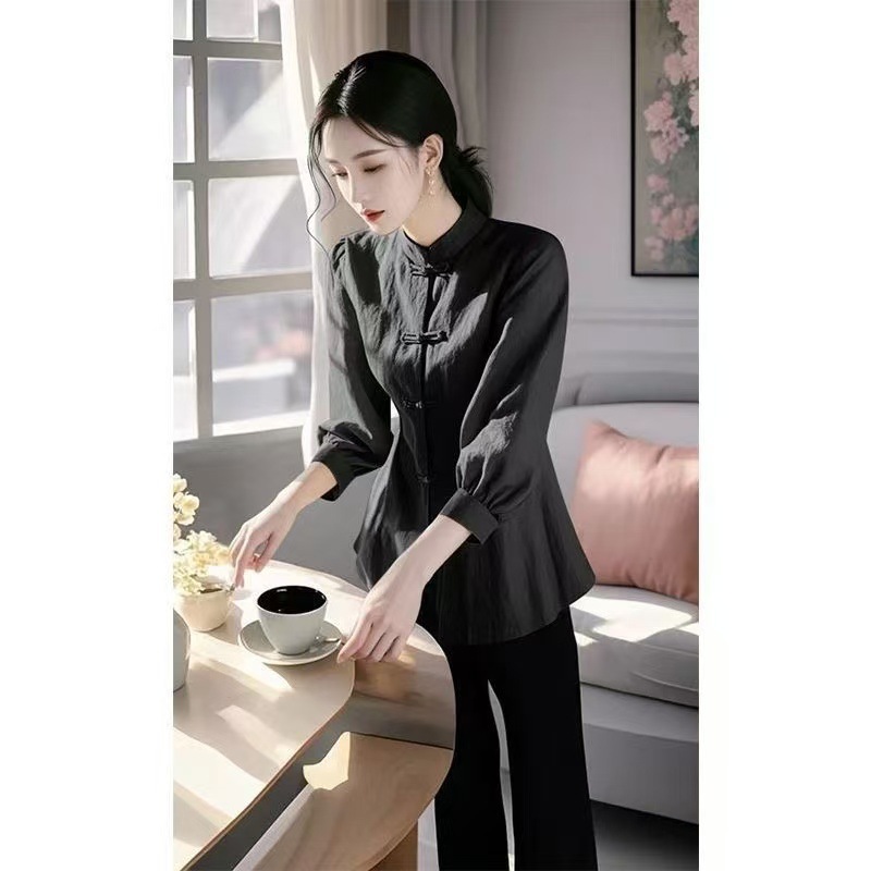 新しい中国風トップス 2025 春と夏の新しいシャツ女性の半袖ルーズ多用途カジュアルママトップストレンディ|undefined