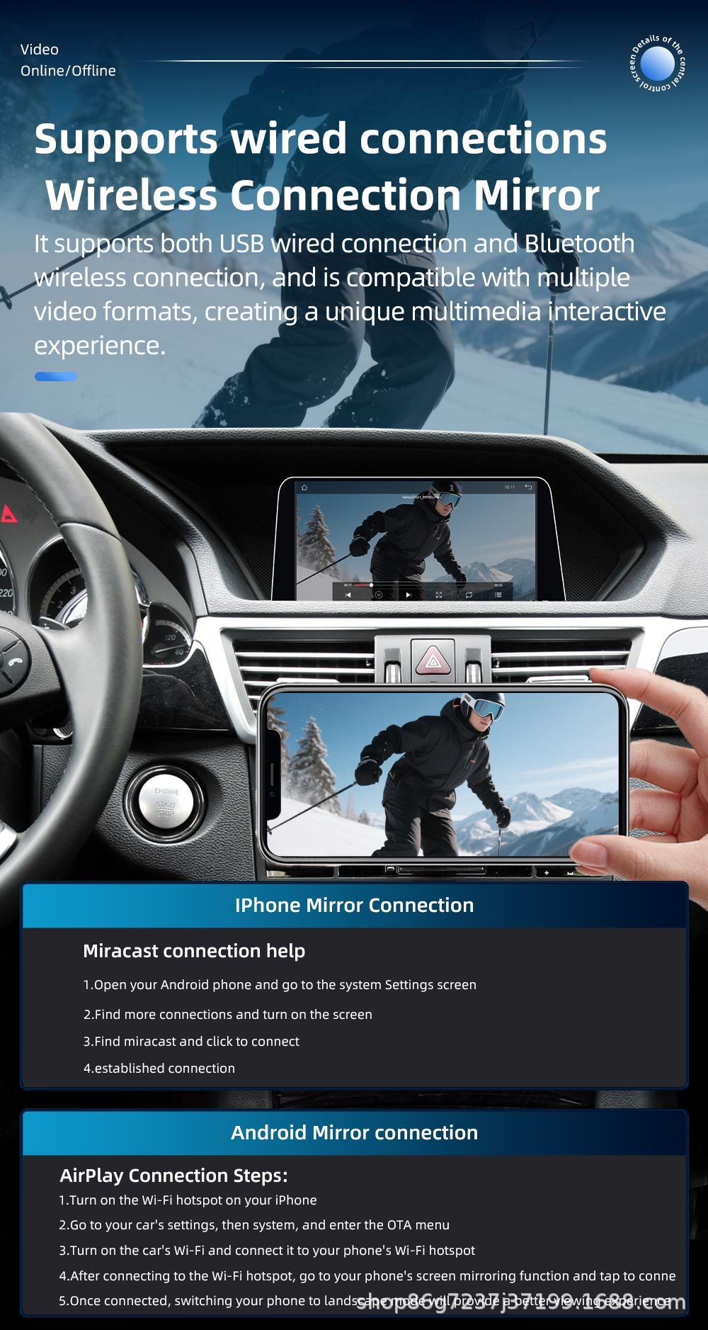Suitable for Mercedes-Benz E-Class W212 7inch car navigation central control all-in-one player with carplay and Bluetooth navigation