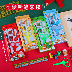 Christmas stationery gift box 6-piece set of children's school supplies pencil set Christmas gift student stationery supplies