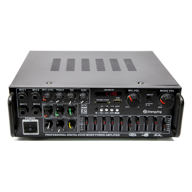 Amplificador doméstico de alta potencia 12V/220V Bluetooth ecualizador EQ coche al aire libre karaoke amplificador de doble propósito al por mayor