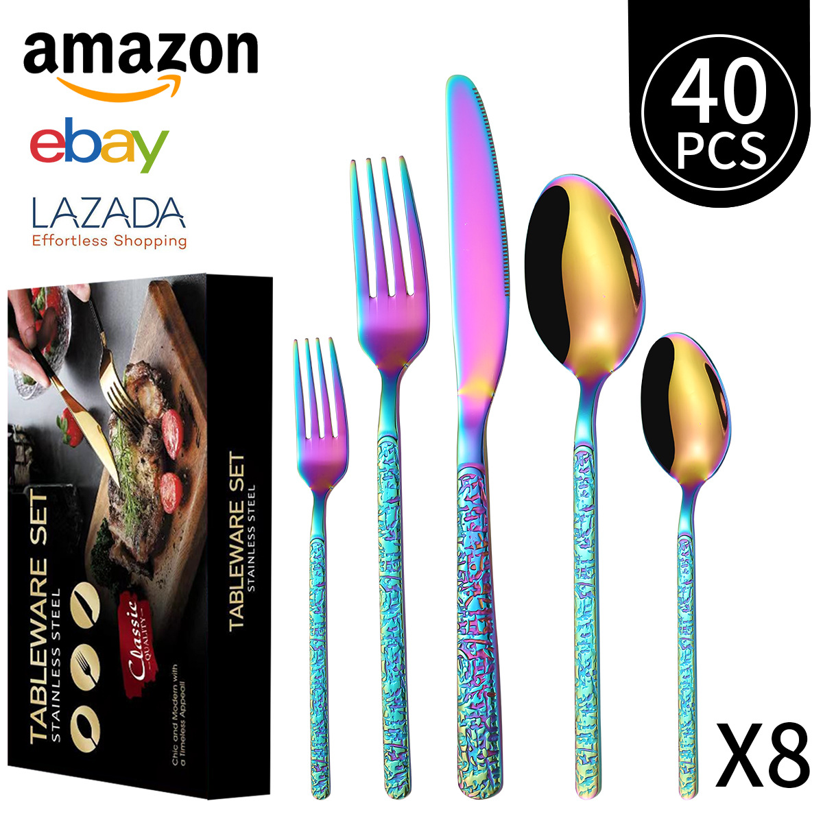 색상 40 조각 세트/8 명