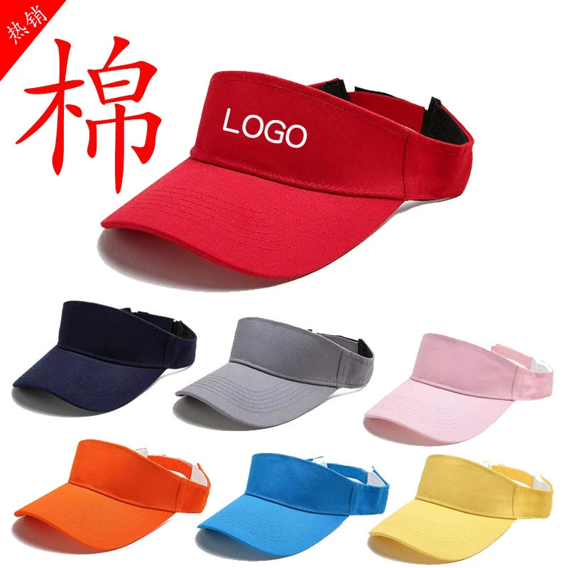 Пустая шляпа от солнца из чистого хлопка Волонтерская шляпа Фиксированная печать Вышитый логотип Рекламная шляпа Повседневная универсальная Пустая Шляпа