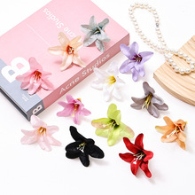 7.5cm仿真百合花朵花头diy手工花材婚庆装扮首饰配件装饰花花束