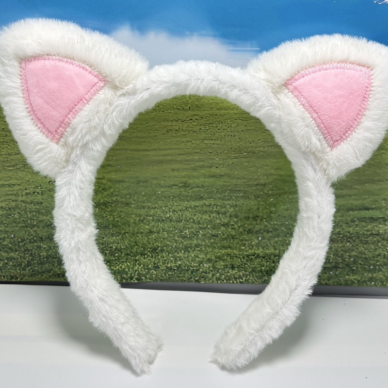 クロスボーダー新しい黒と白の猫耳ヘッドバンドぬいぐるみかわいいパフォーマンススーツ漫画動物帽子猫耳ドレスアップ|undefined