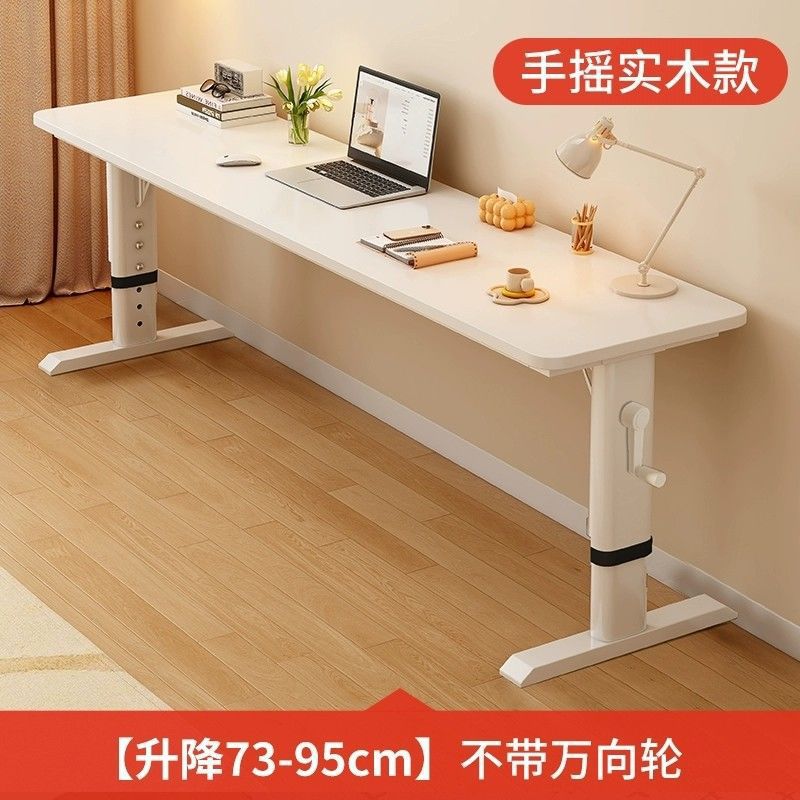Mesa de cama elevadora móvil mesa de computadora doméstica mesa de trabajo una línea larga mesa de madera blanca mesa de cama