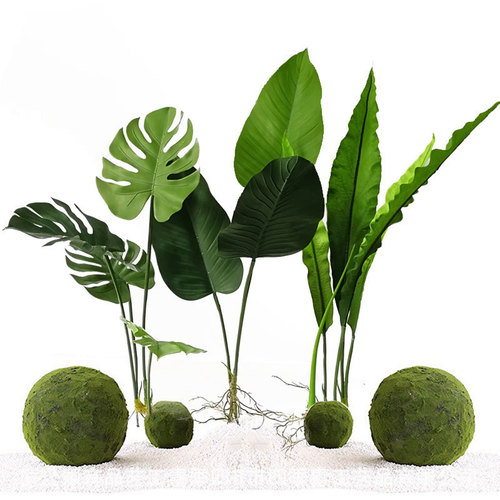 Simulated Turtle-Back Leaf Rubber Lily Leaf Bundle Plant Pot Plant Nordic Style Green Plant Bird's Nest Fern Simulated Green Plant Landscape