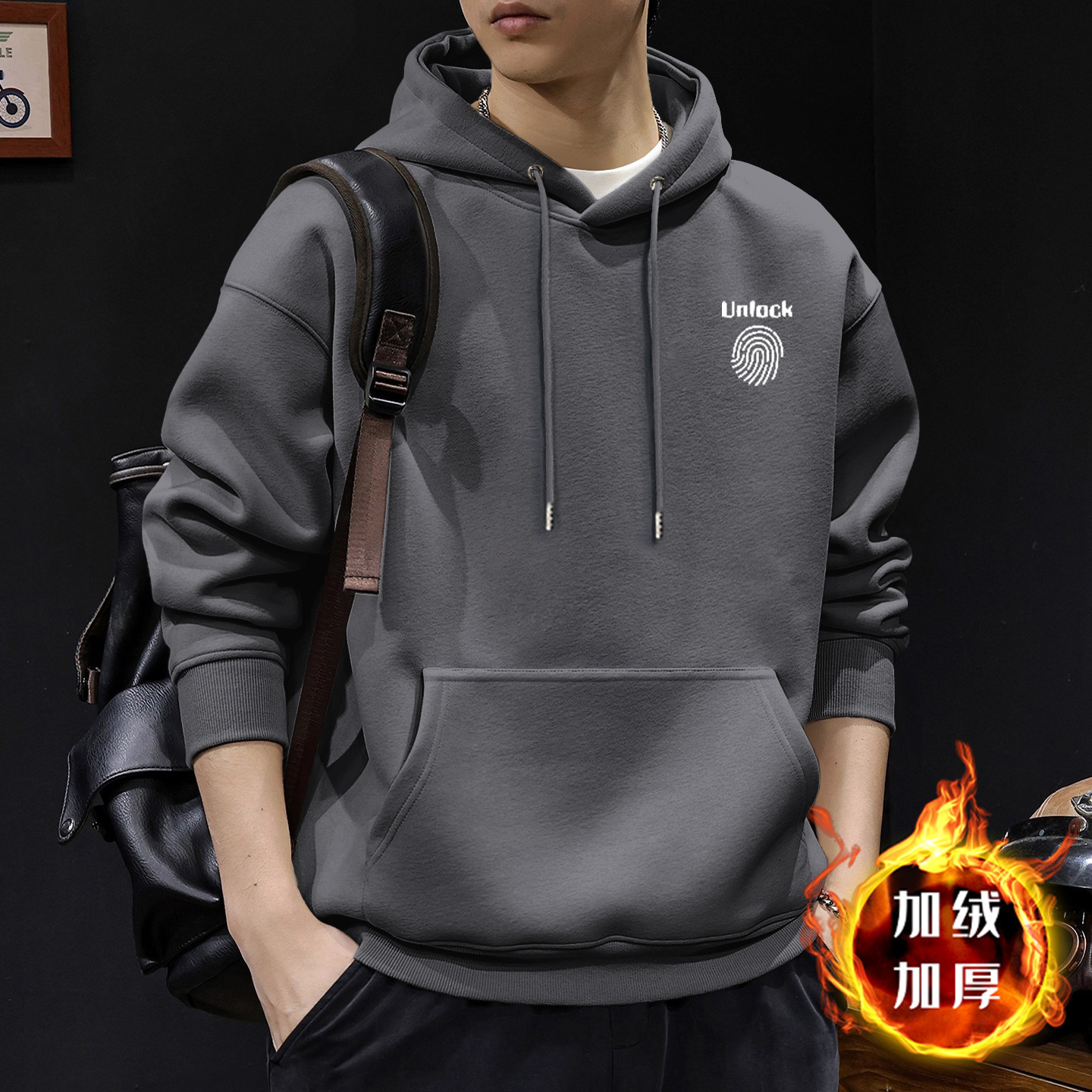 American otoño invierno estilo vintage chaqueta de hombre ropa de moda suelta encapuchada in-mode chaqueta pesada para hombres