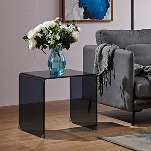 Living Room Glass Corner Table Sofa Side Table Sweeping Robot Square Small Coffee Table Bedside Table Cloud Whale Companion Side Cabinet