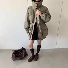 802【 意法 浅之夏】 年度重点推荐 连帽90白鸭绒工装收腰羽绒服