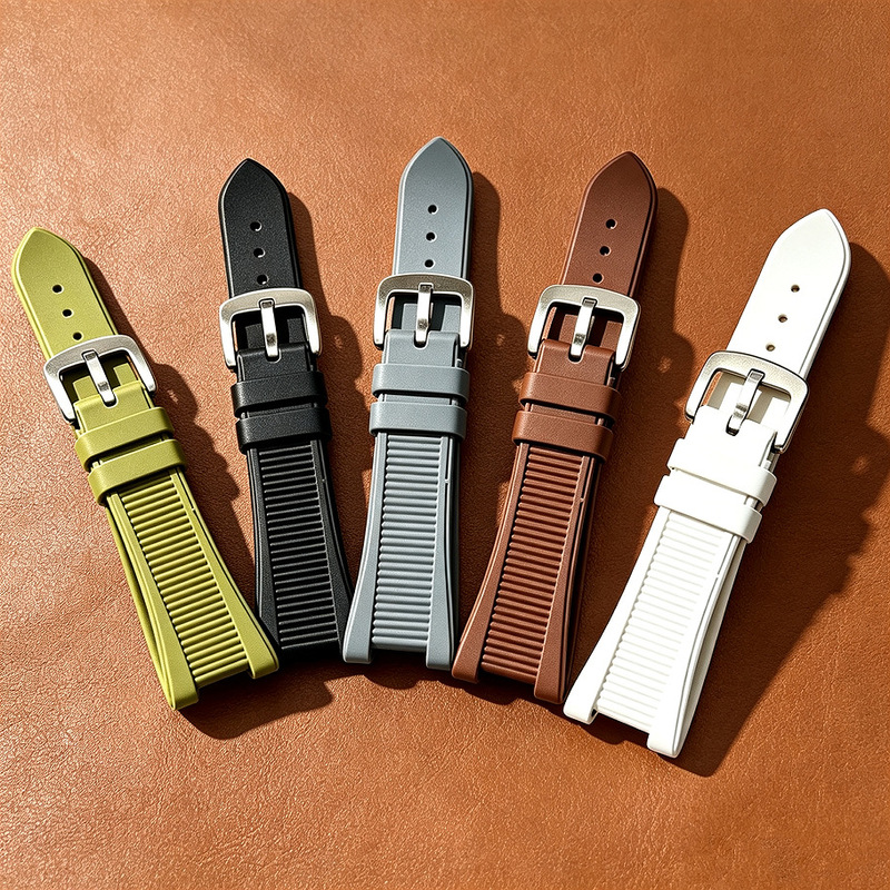 Suitable for Patek Philippe Parrot Goya Brilliant Radiance Series Silicone Watch Strap for Men with Concave Interface Strap Suitable for Patek Philippe Parrot Goya Brilliant Radiance Series Silicone Watch Strap for Men with Concave Interface Strap