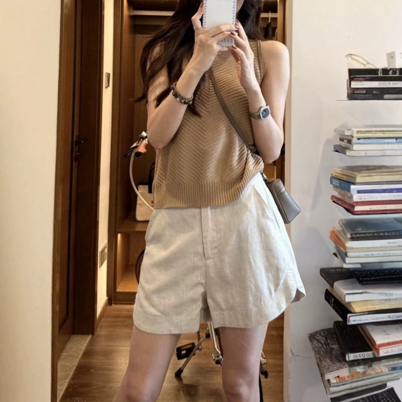 Old Money Style Tencel Linen Shorts Wide-Leg Pants for Women, Summer Thin Style 2026, Super Trendy and Very Attractive, Casual Suit Pants Old Money Style Tencel Linen Shorts Wide-Leg Pants for Women, Summer Thin Style 2026, Super Trendy and Very Attractive, Casual Suit Pants