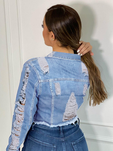 Short-sleeved denim overshirt with a high collar, fully managed US e-commerce on TEMU