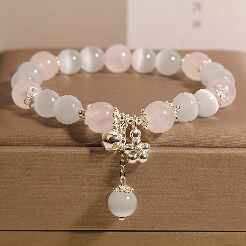 Pulsera de ópalo Pulsera de cristal rosa femenina Pulsera de alto nivel