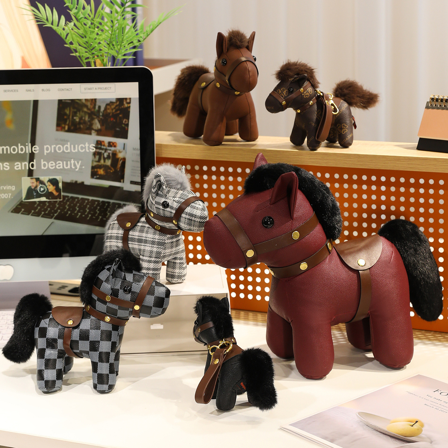 Zodiac Horse Doll Leather Horse Mascot Bag Keychain Pendant Doll Birthday Gift
