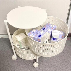 免安装厨房置物架客厅旋转多功能收纳架家用碳钢可移动收纳筐批发